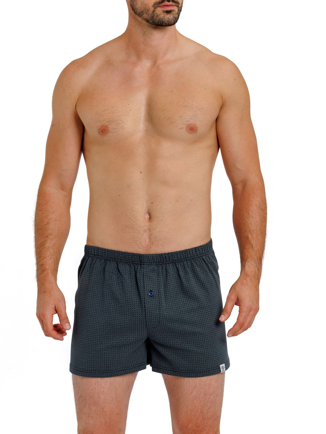 Herren Jersey Boxer, mit Knopfleiste, 2er Pack, Single-Jersey, Baumwolle kbA