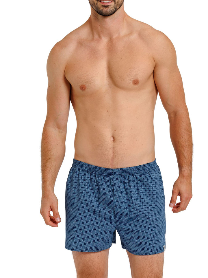 Herren Web-Boxer, verdeckte Knopfleiste, 2er Pack, Webstoff, Baumwolle kbA